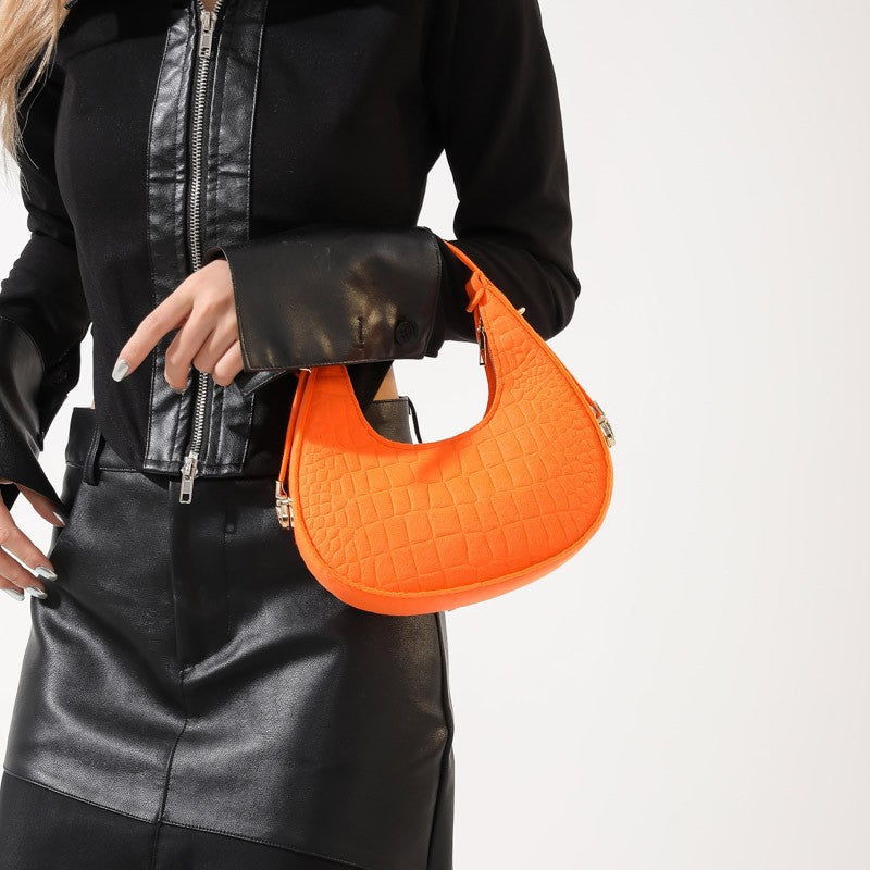 Wholesale Solid Color Elegant Women' s Bag Stone Pattern Underarm Bag